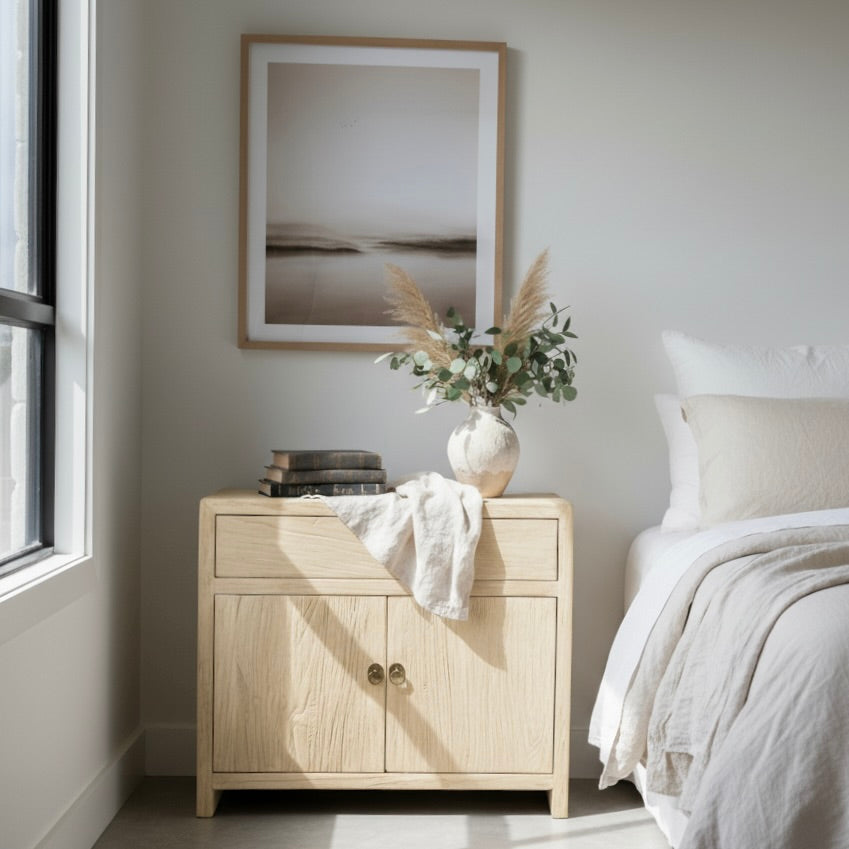 Sehri | Oversized Elm Bedside Table | Natural Elm