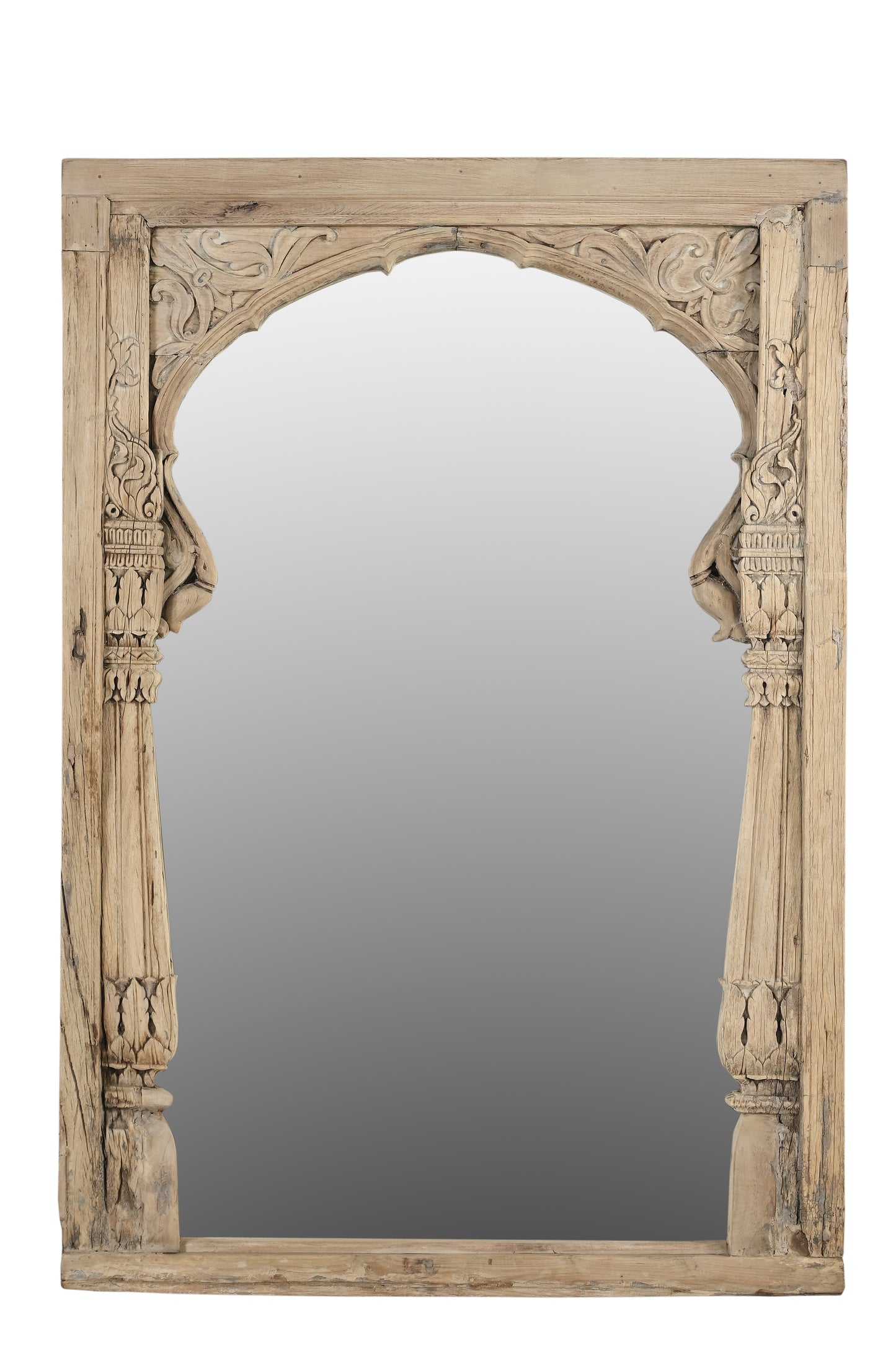 Vintage Indian Vintage Indian Hand Carved Mirror (J25VP85)