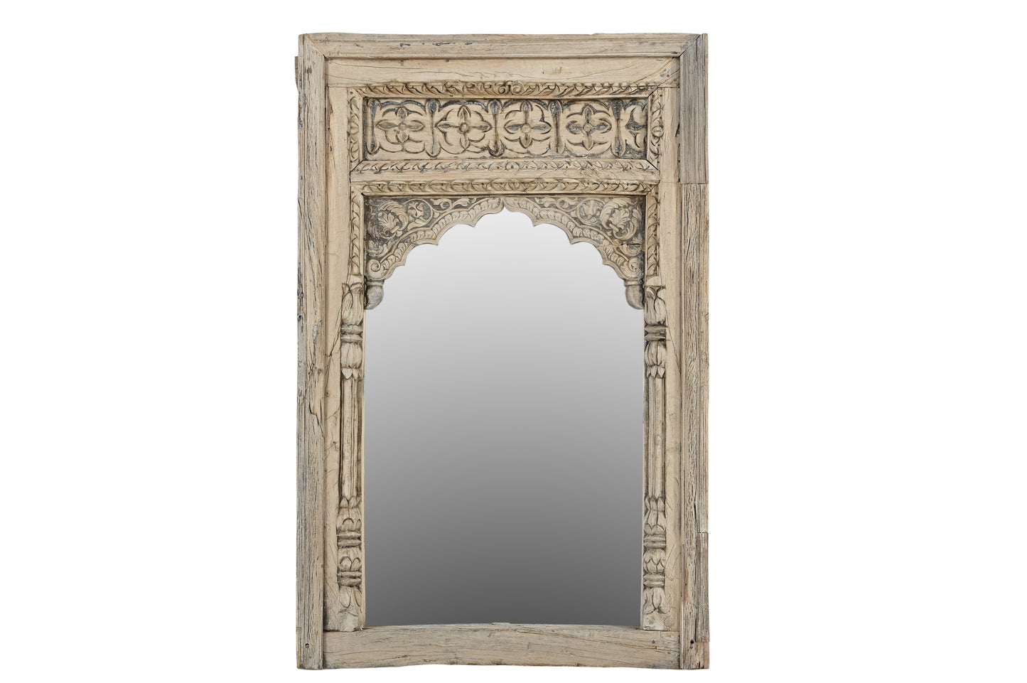Vintage Indian Vintage Indian Hand Carved Mirror (J25VP88)