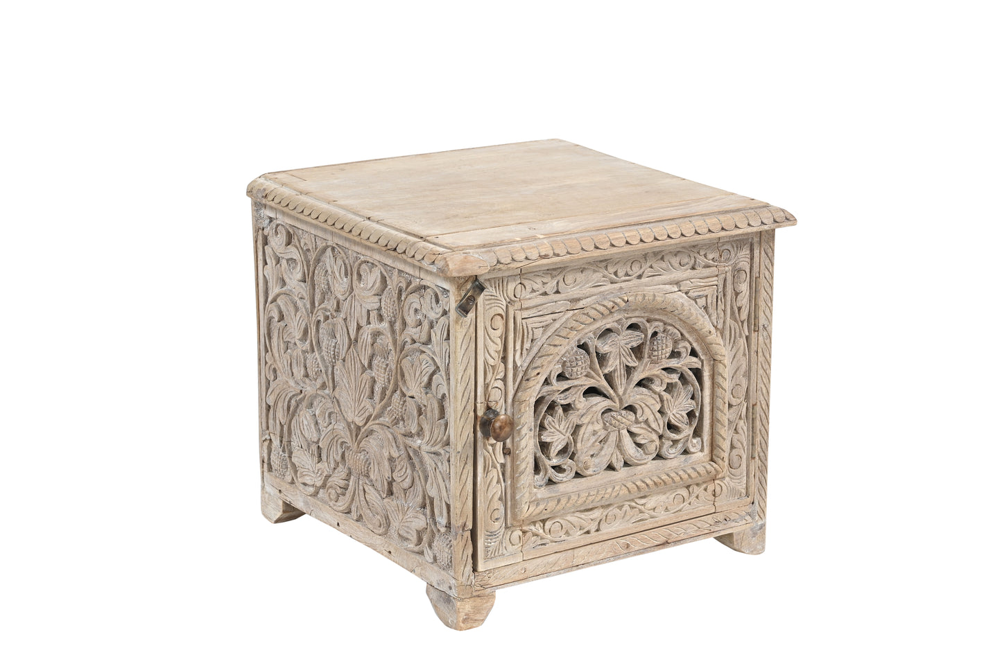 Vintage Indian Hand Carved Side Table (A26VP33)
