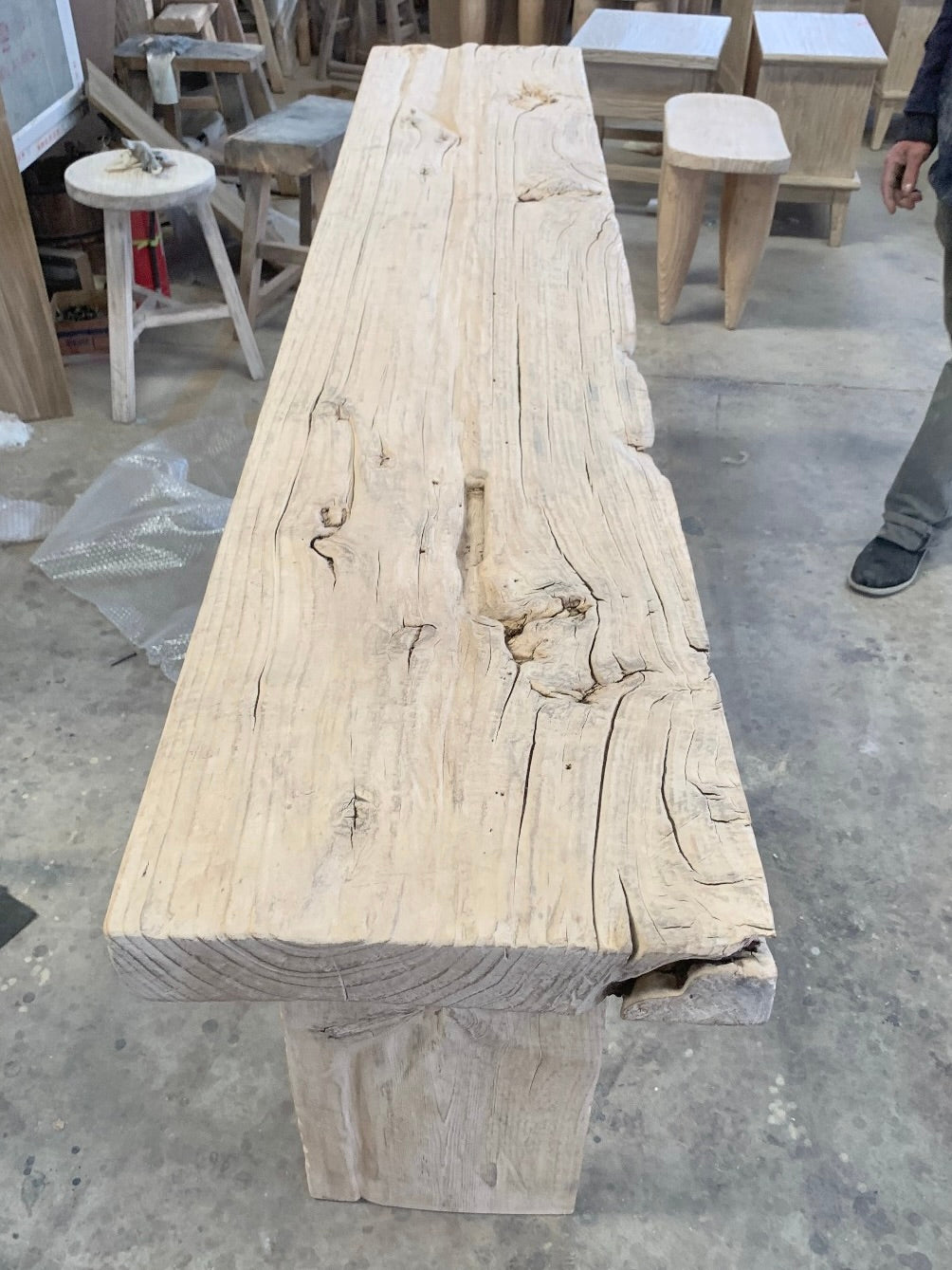 Samar Rustic Console - Vintage Elm Timber | 180 cm | Natural Elm | Pre-Order