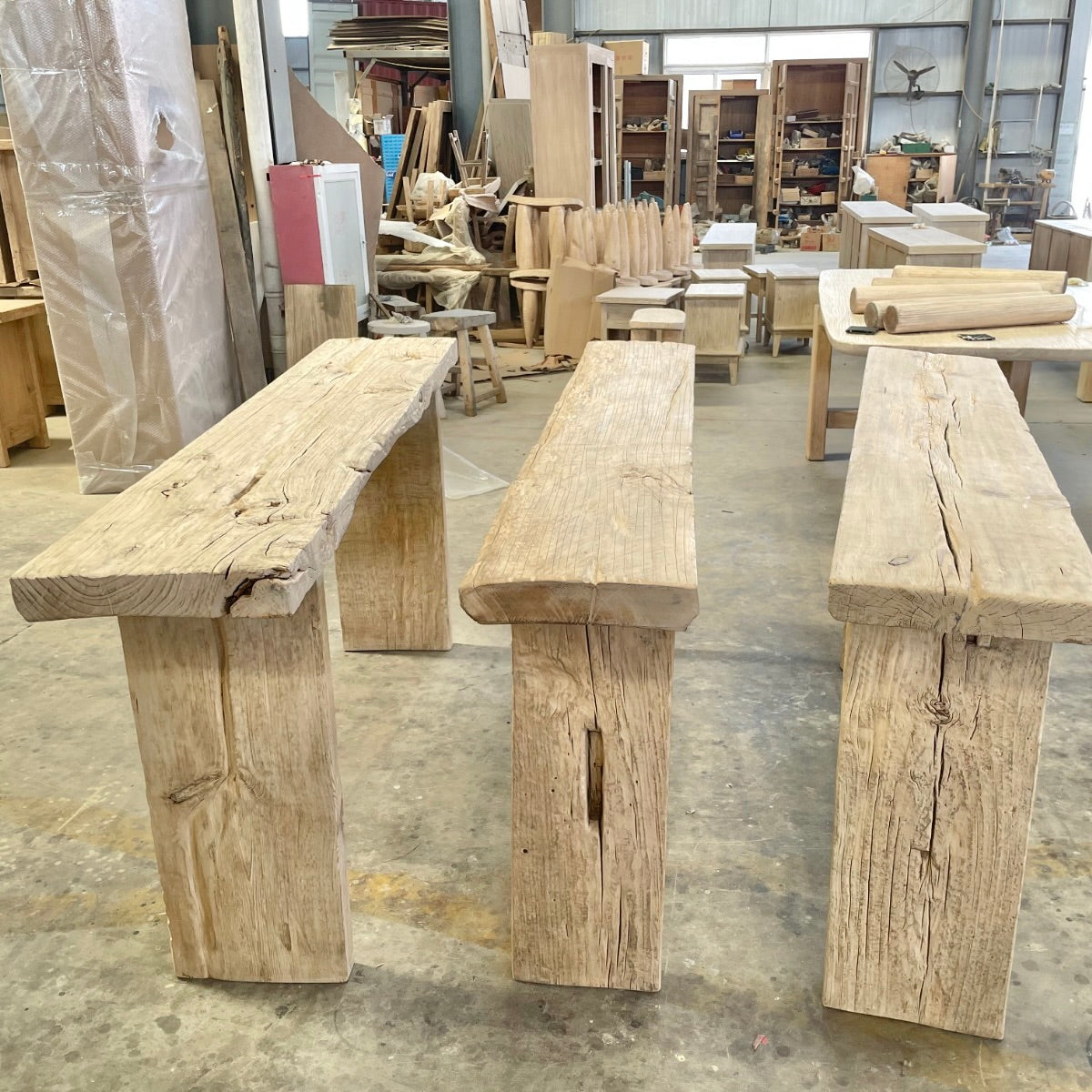 Samar Rustic Console - Vintage Elm Timber | 180 cm | Natural Elm | Pre-Order