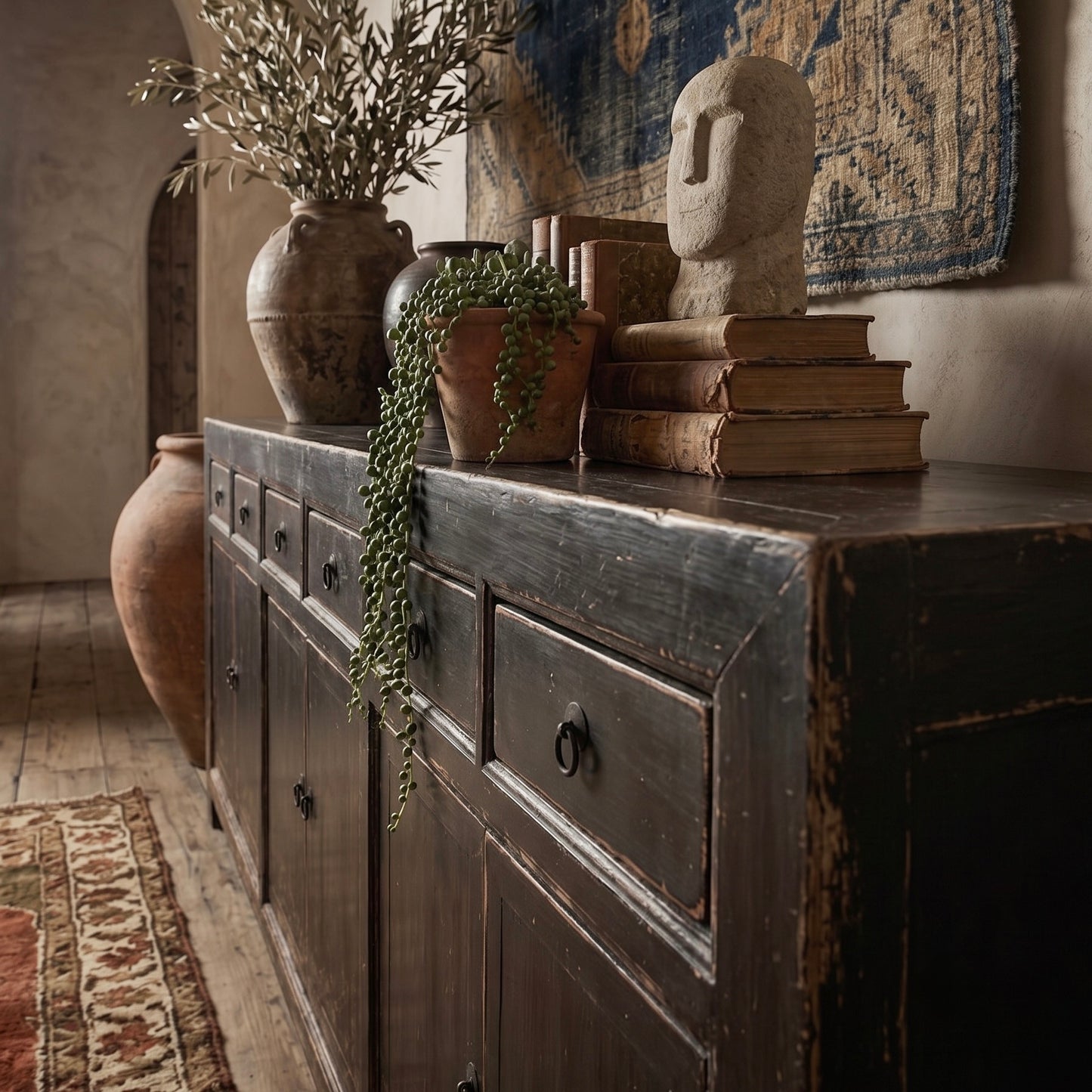 Reclaimed Elm Buffet | 240 cm | Vintage Black