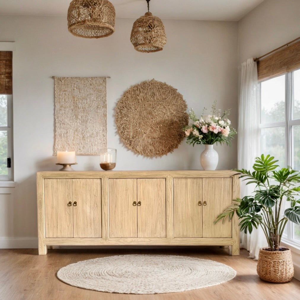 Reclaimed Elm Buffet | six doors | 220 cm | Natural Elm