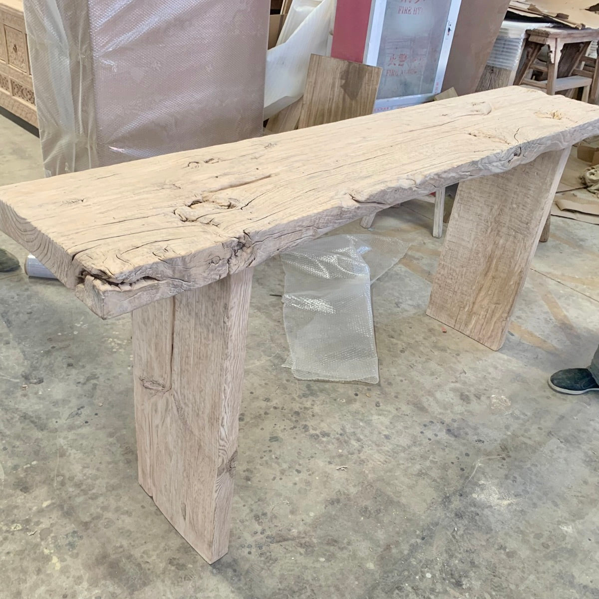 Samar Rustic Console - Vintage Elm Timber | 180 cm | Natural Elm | Pre-Order