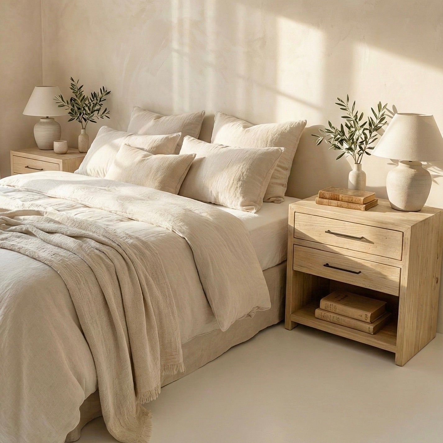 The Capri Elm Bedside | 70cm wide | Natural Elm
