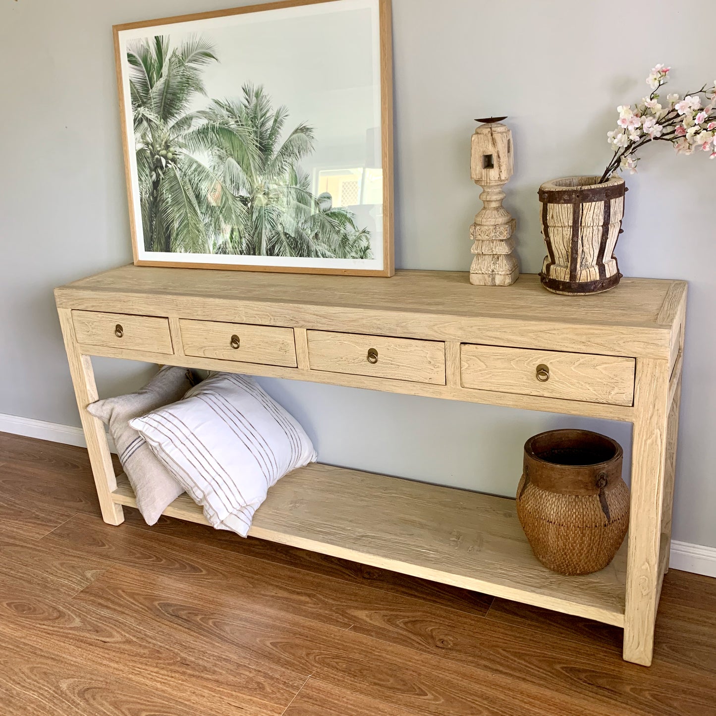 Reclaimed Elm Console | 190 cm | Natural Elm
