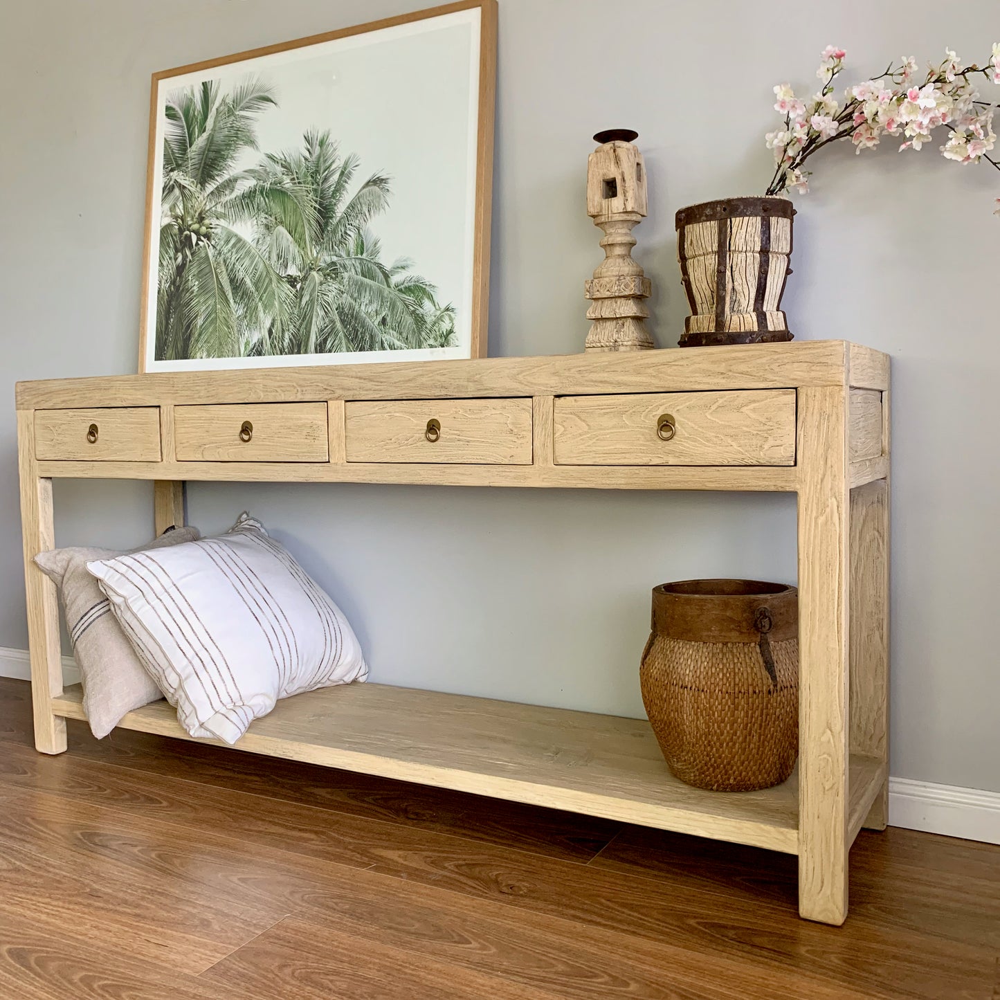 Reclaimed Elm Console | 190 cm | Natural Elm