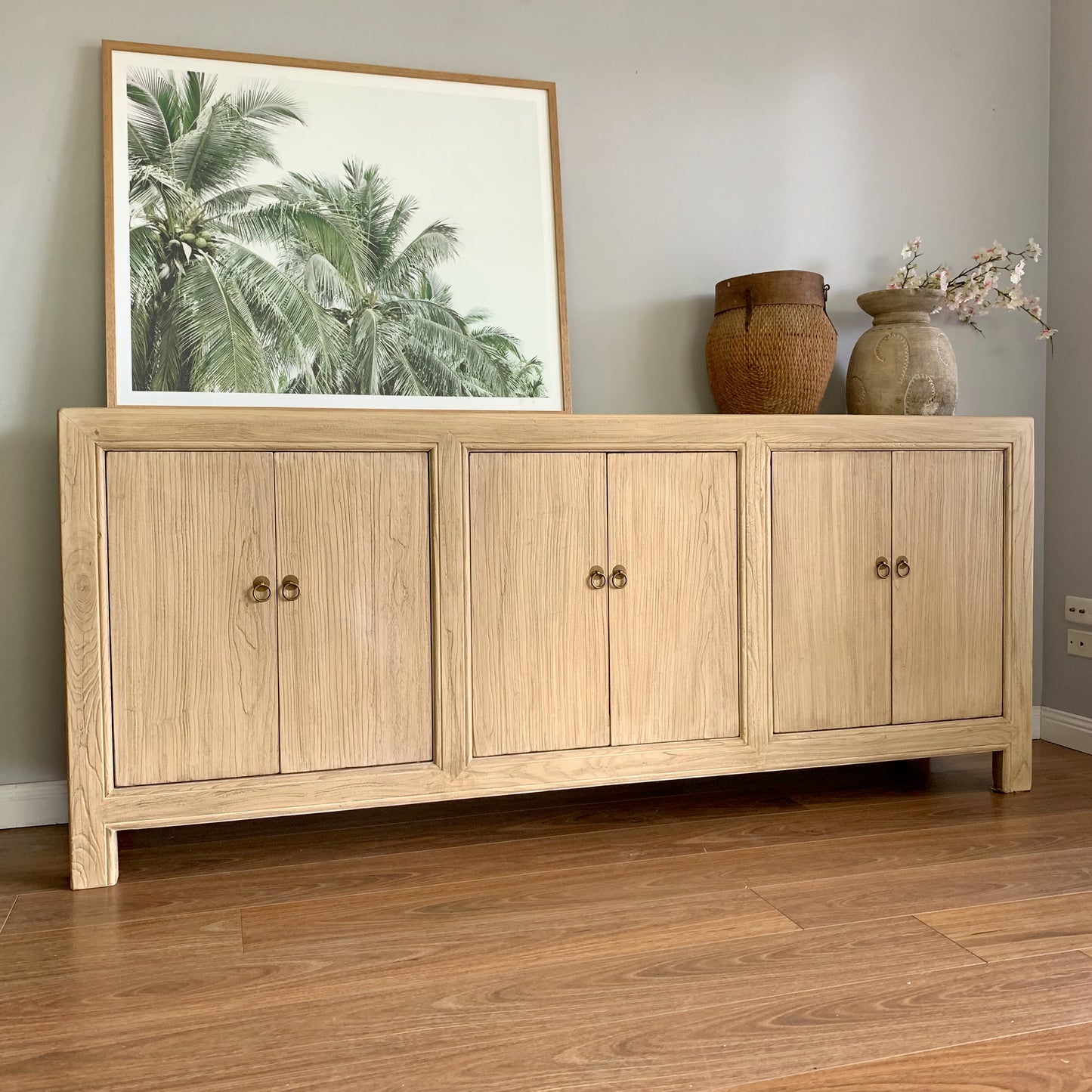 Reclaimed Elm Buffet | six doors | 220 cm | Natural Elm