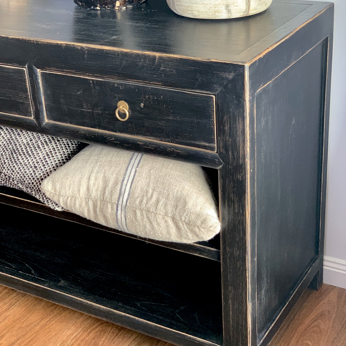 4 Drawer Console with Shelving | 230 cm | Black | Pre-Order