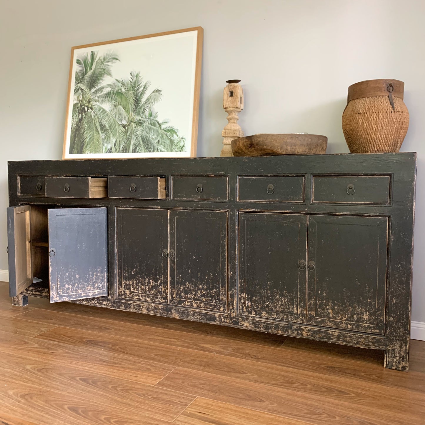 Reclaimed Elm Buffet | 240 cm | Vintage Black