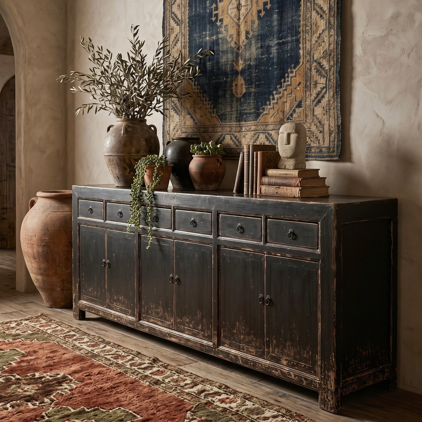Reclaimed Elm Buffet | 240 cm | Vintage Black