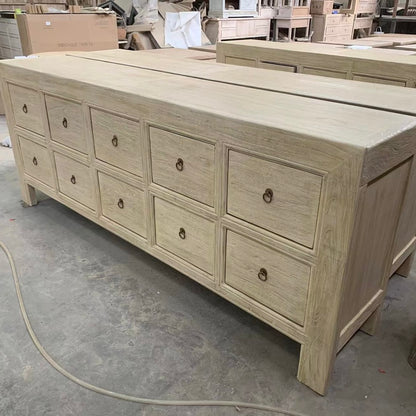 10 Drawers Chest | 220cm  wide | Natural Elm