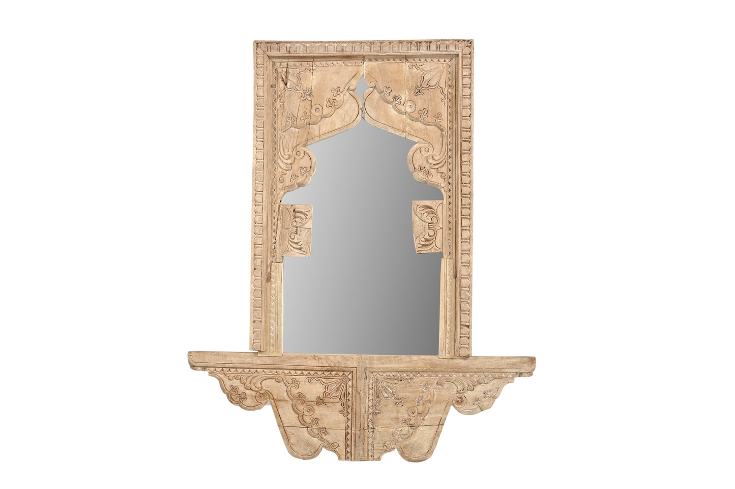 Vintage Indian Hand Carved Mirror (J25VP36)