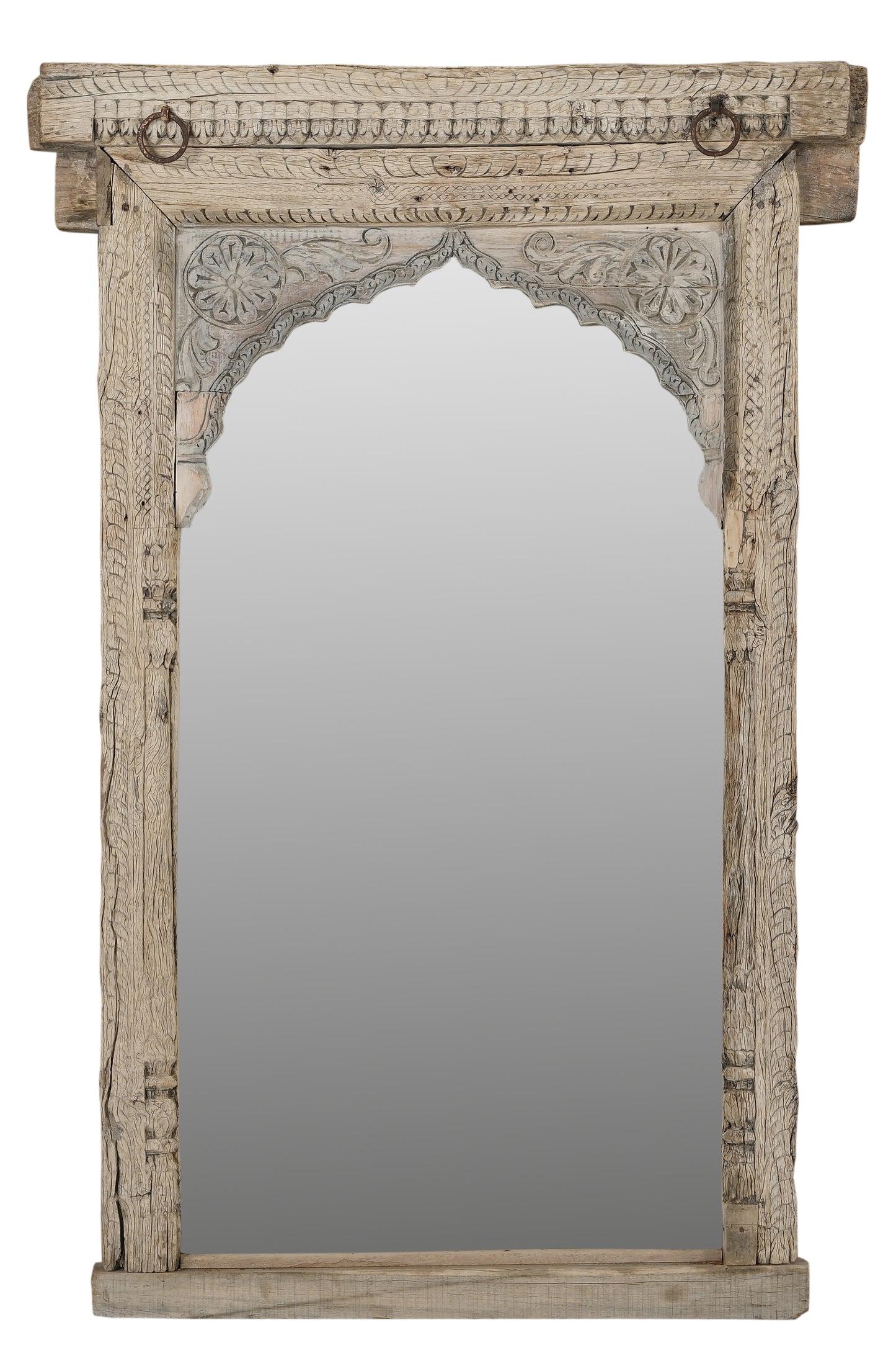 Vintage Indian Hand Carved Mirror (J24VP16)