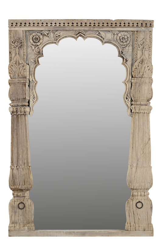 Vintage Indian Hand Carved Mirror (J24VP89)