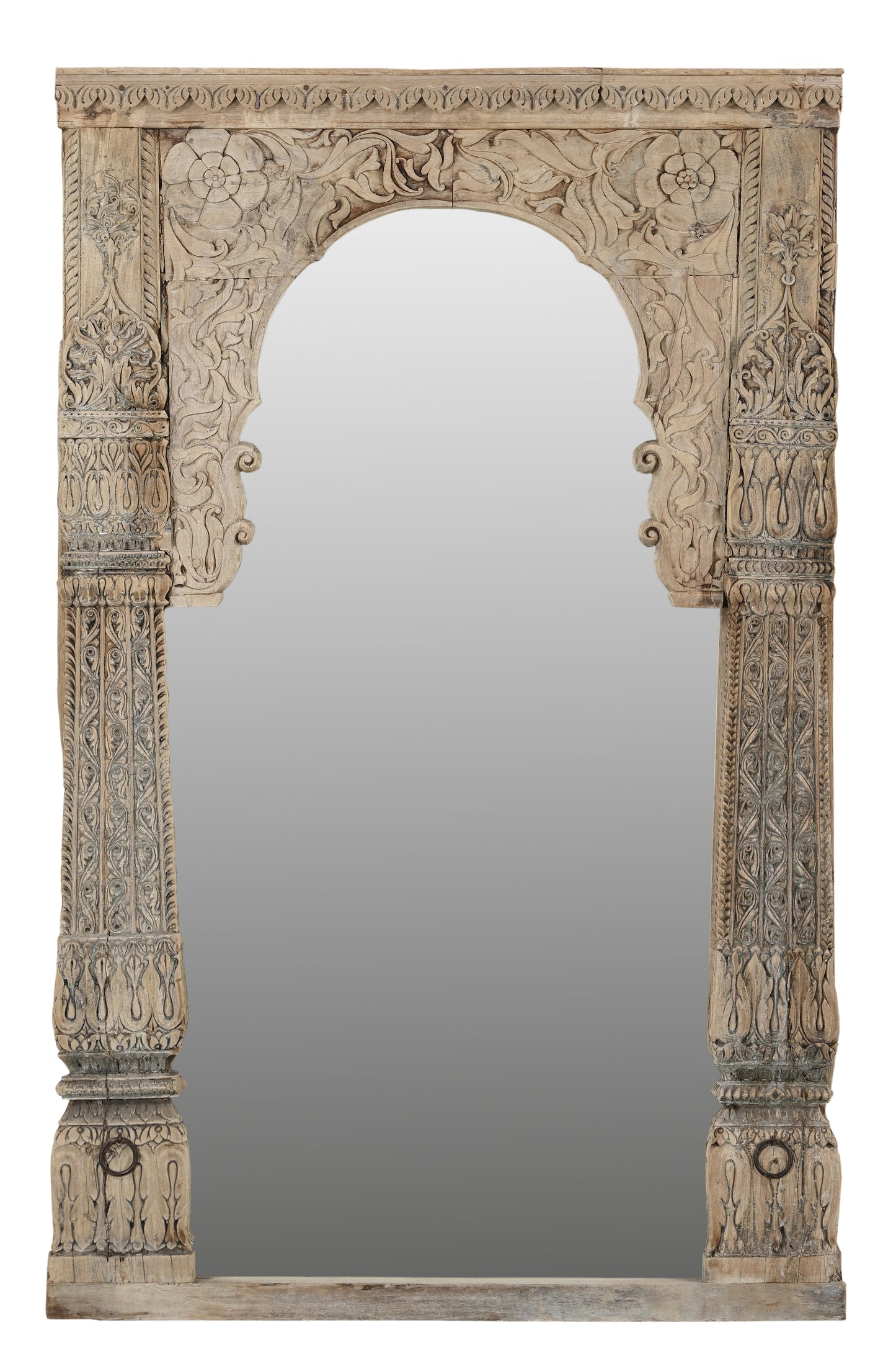 Vintage Indian Hand Carved Mirror (J24VP90)