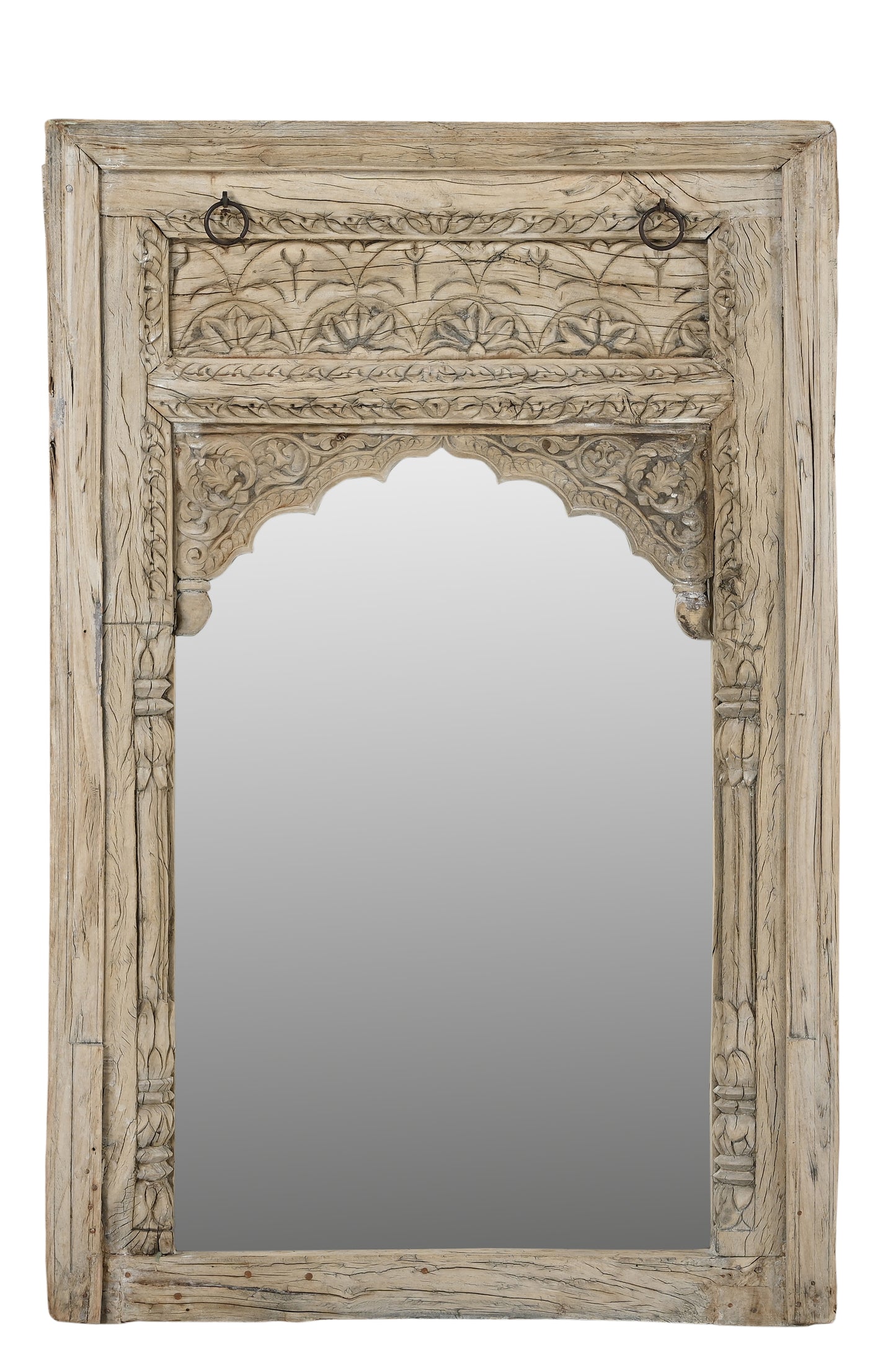 Vintage Indian Hand Carved Mirror (J24VP97)