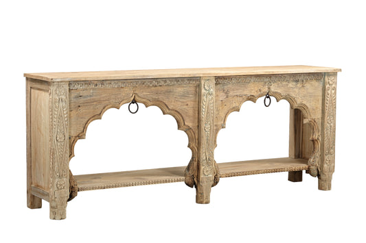 Vintage Indian Hand Carved Arch Console (J25VP50)