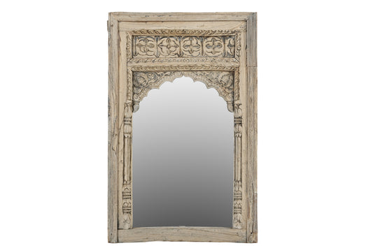 Vintage Indian Vintage Indian Hand Carved Mirror  (J25VP88)