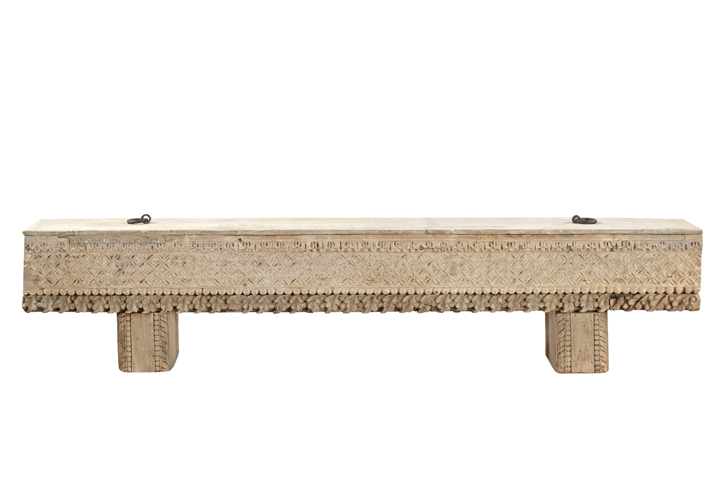 Vintage Indian Hand Carved Bench Seat (A26VP19)