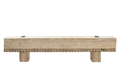 Vintage Indian Hand Carved Bench Seat (A26VP19)