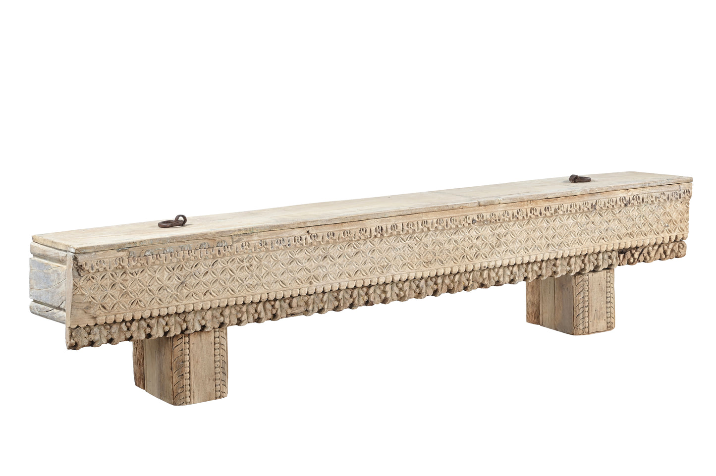 Vintage Indian Hand Carved Bench Seat (A26VP19)