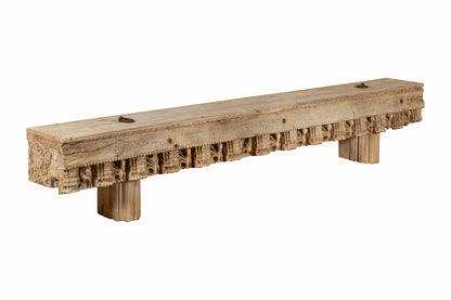 Vintage Indian Hand Carved Bench Seat (A26VP20)