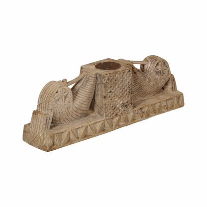 Vintage Indian Hand Carved Candle Stand (A26VP21)