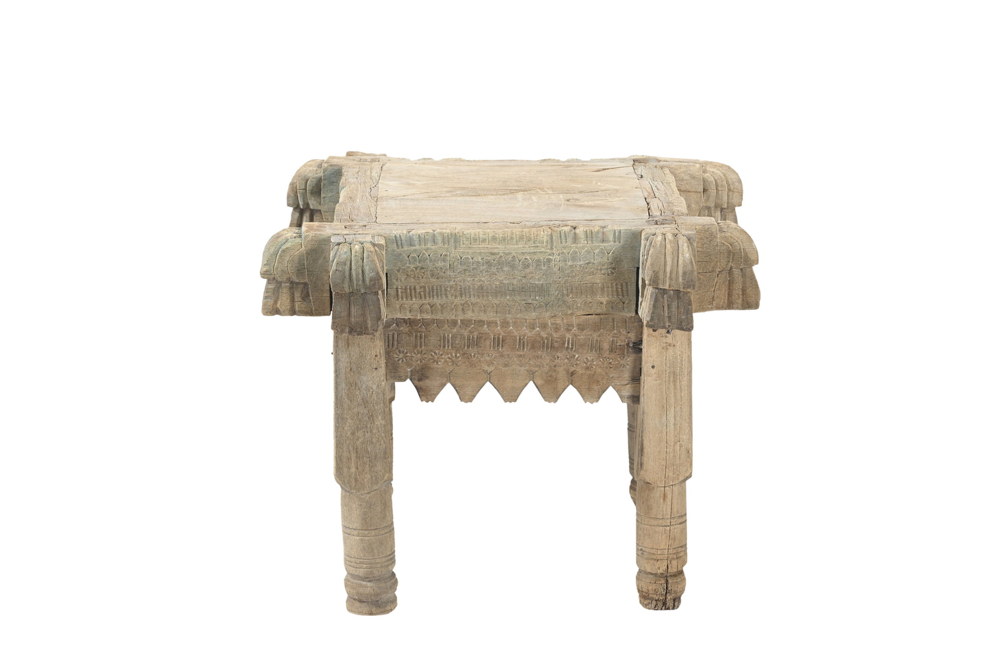 Vintage Indian Hand Carved Side Table (A26VP40)