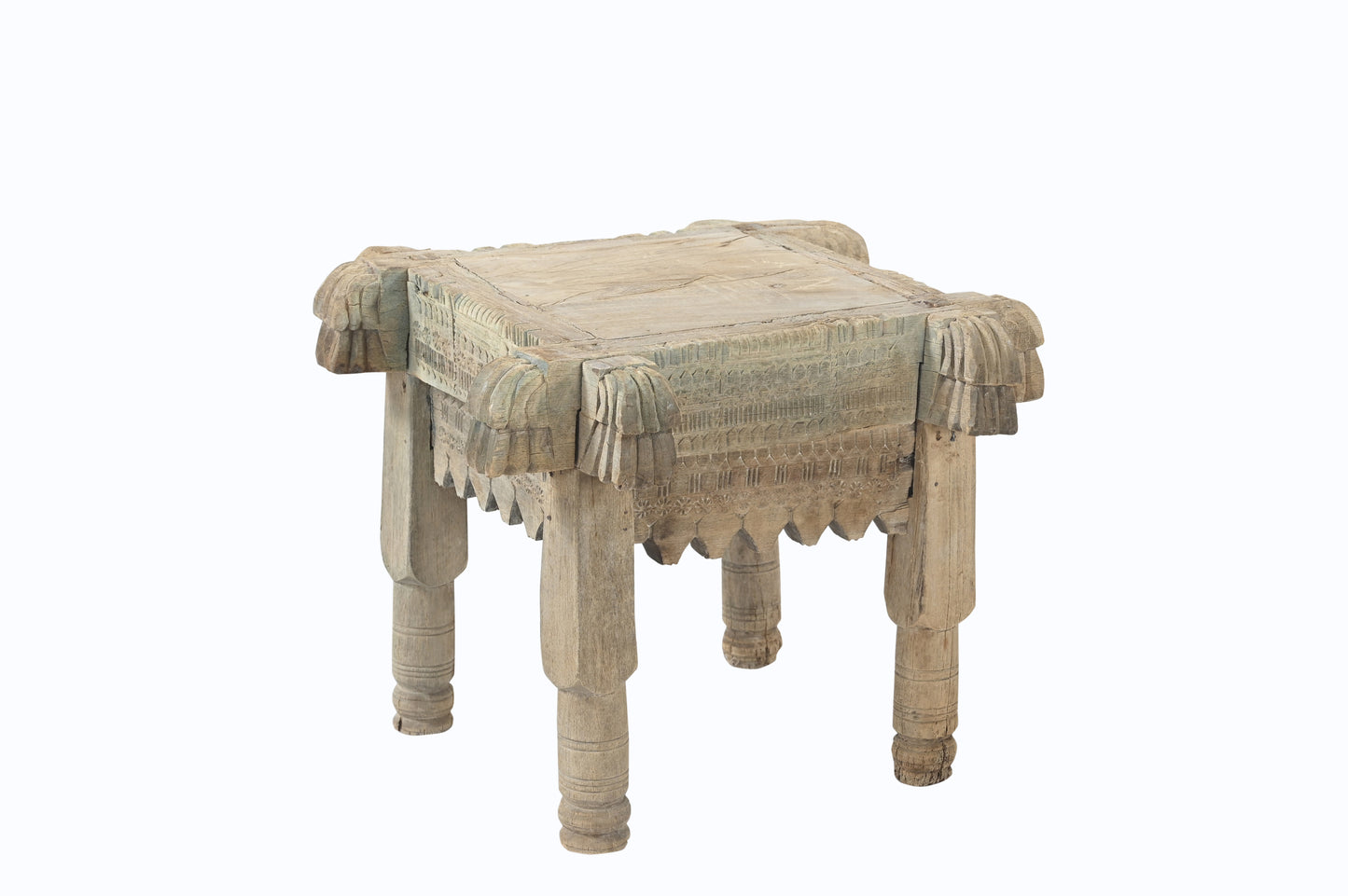 Vintage Indian Hand Carved Side Table (A26VP40)