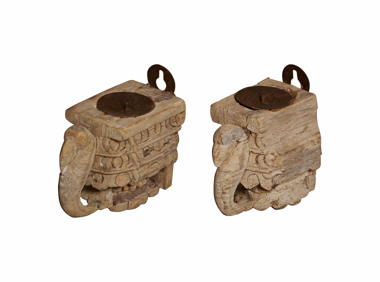 Vintage Indian Hand Carved Candle Holder (A26VP50)