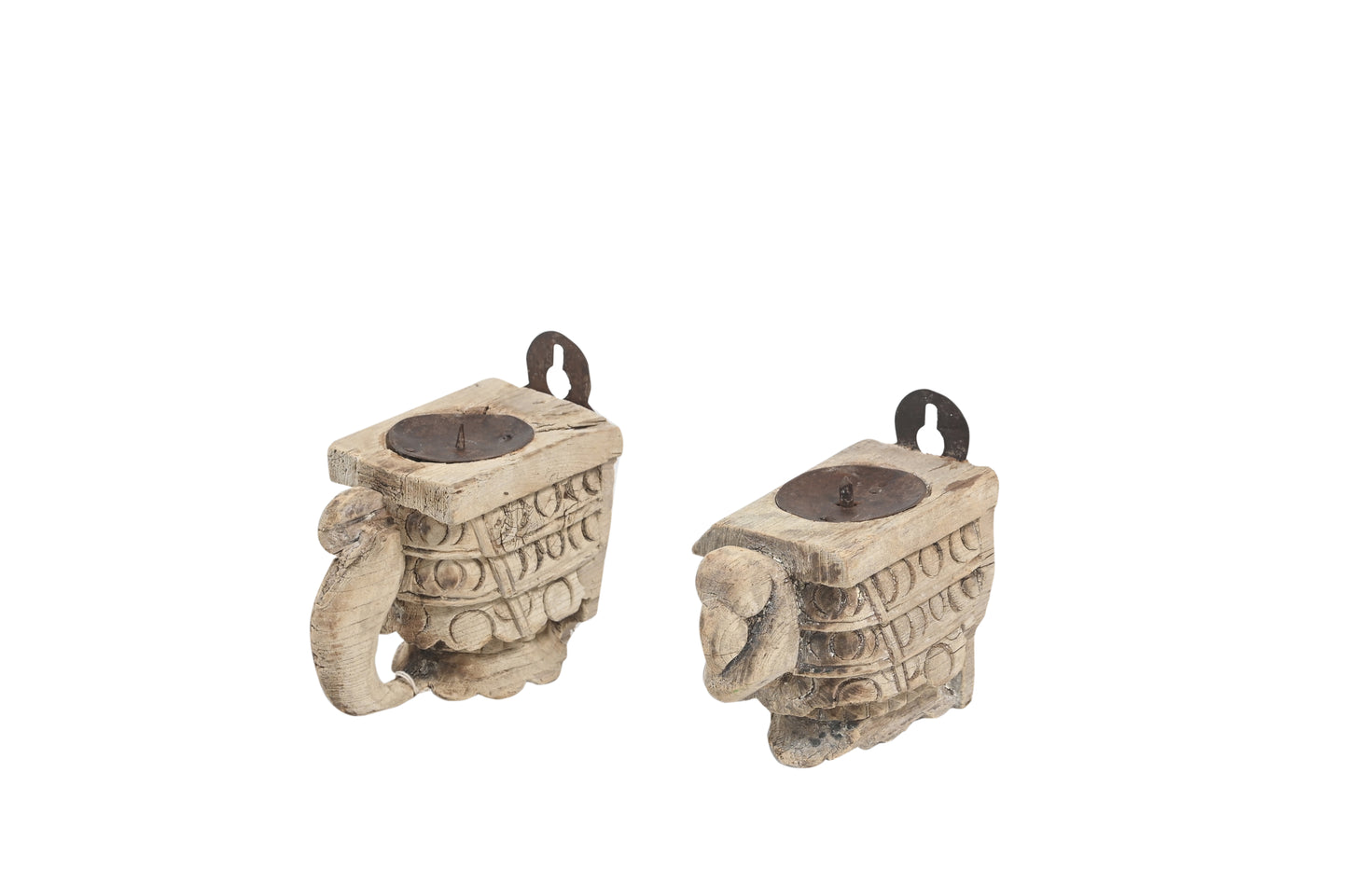 Vintage Indian Hand Carved Candle Holder (A26VP50)