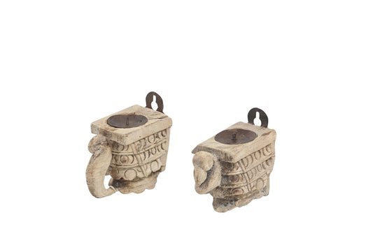 Vintage Indian Hand Carved Candle Holder (A26VP50)