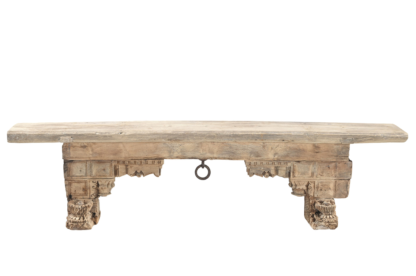 Vintage Indian Hand Carved Bench Seat (A26VP53)