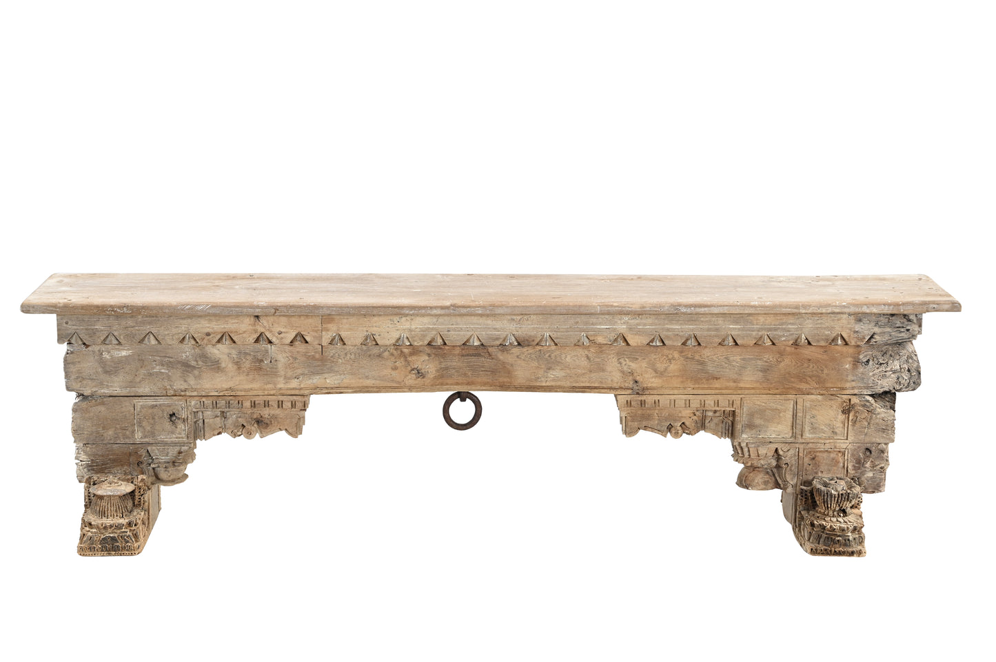 Vintage Indian Hand Carved Bench (A26VP79)