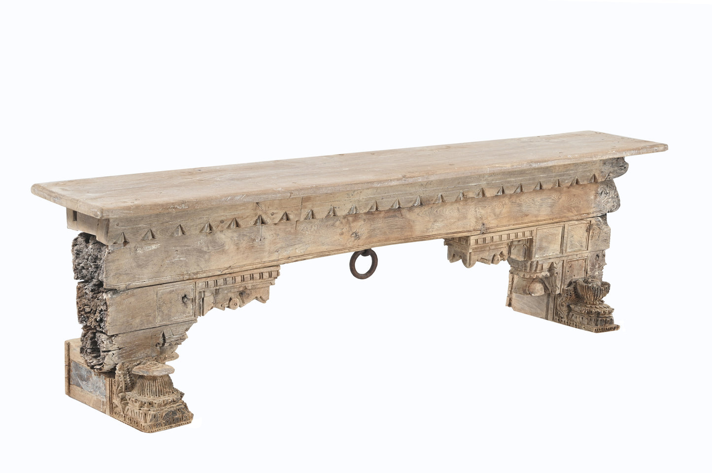 Vintage Indian Hand Carved Bench (A26VP79)
