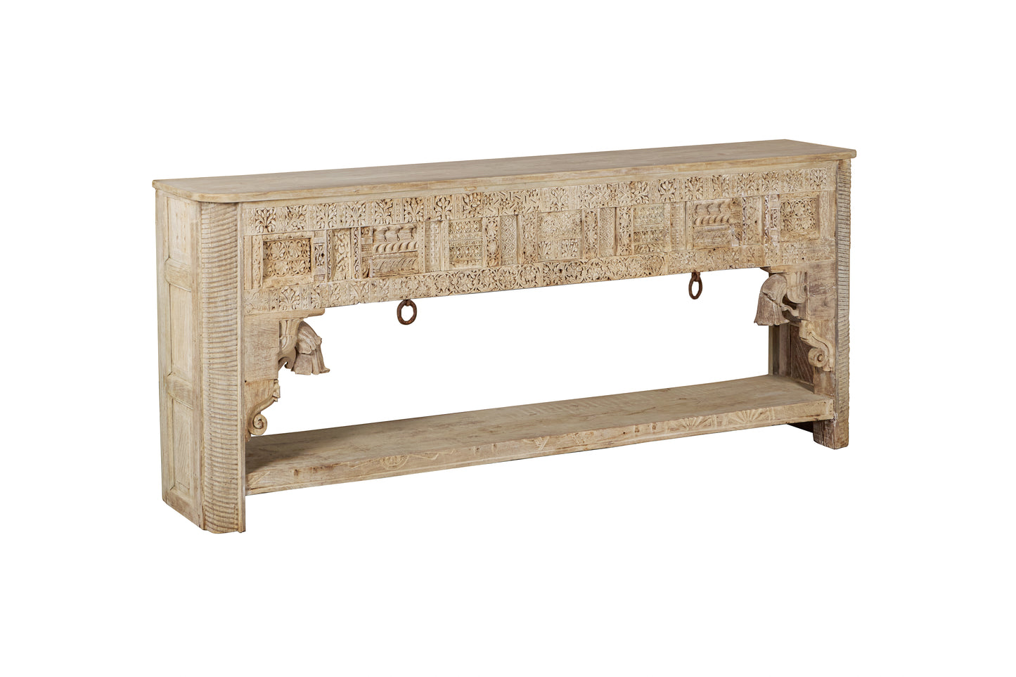 Vintage Indian Hand Carved Panel Console (A26VP82)