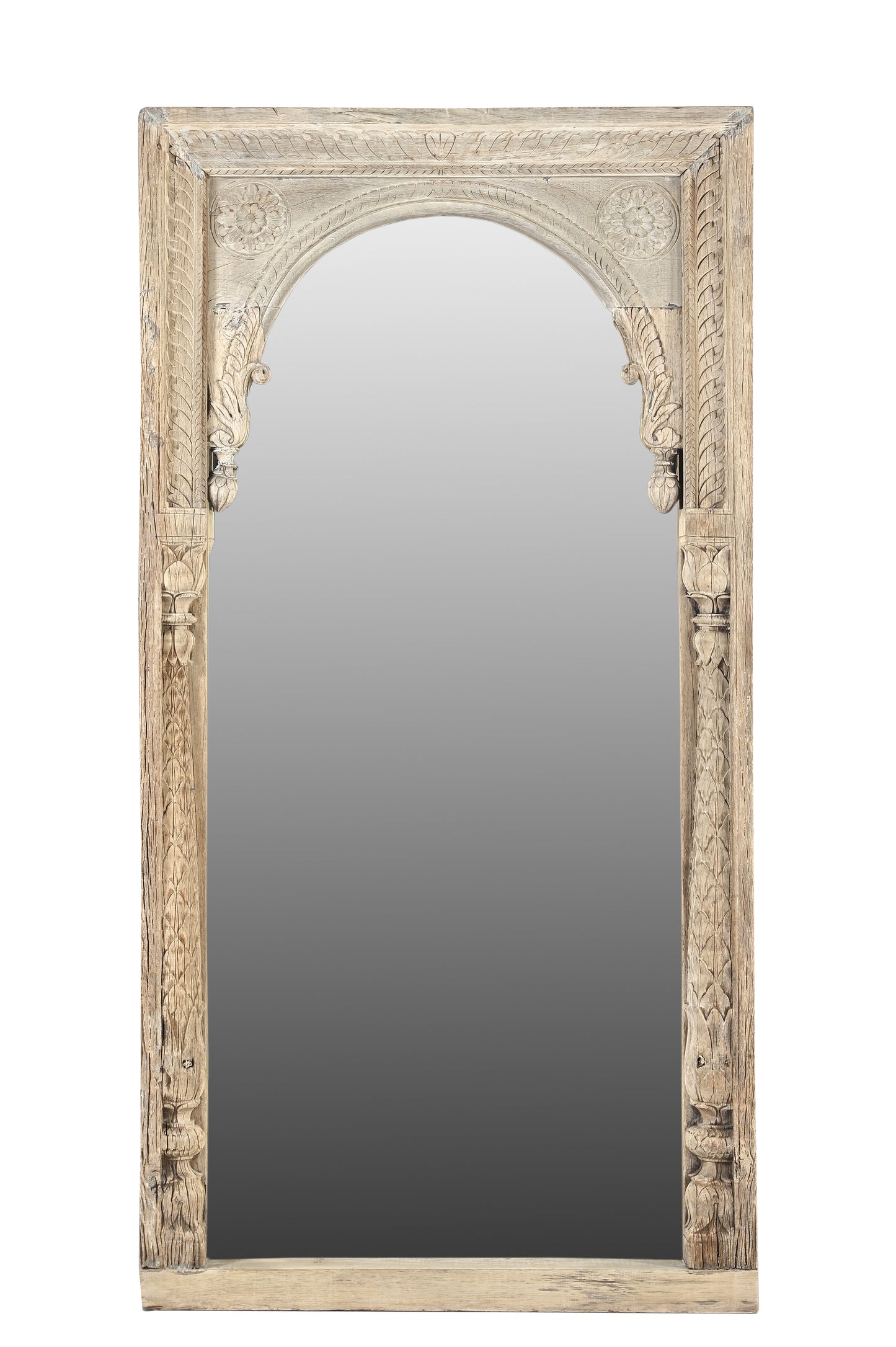 Vintage Indian hand carved mirror (A26VP91)