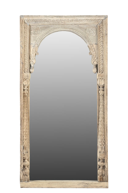 Vintage Indian hand carved mirror (A26VP91)