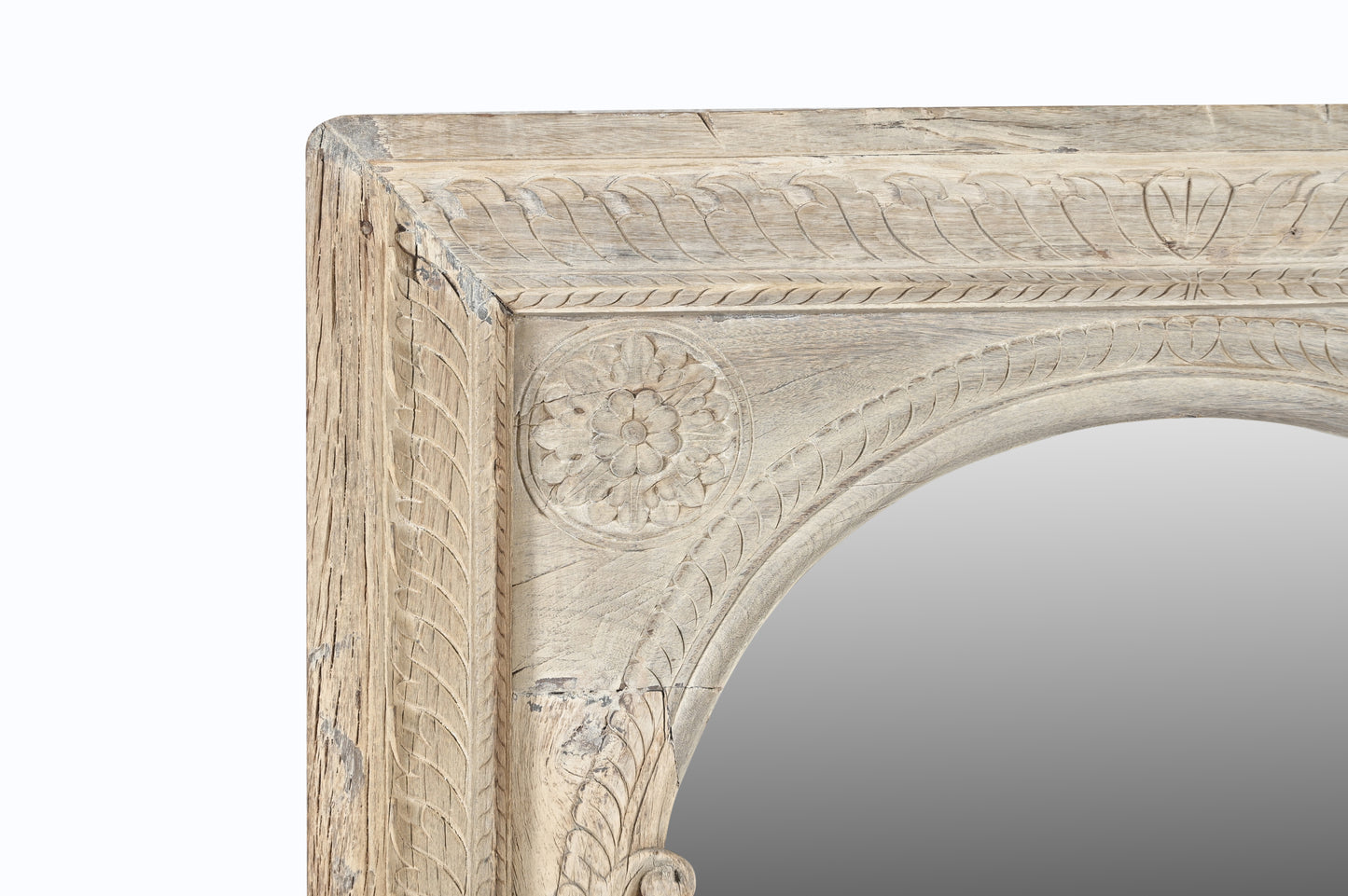 Vintage Indian hand carved mirror (A26VP91)