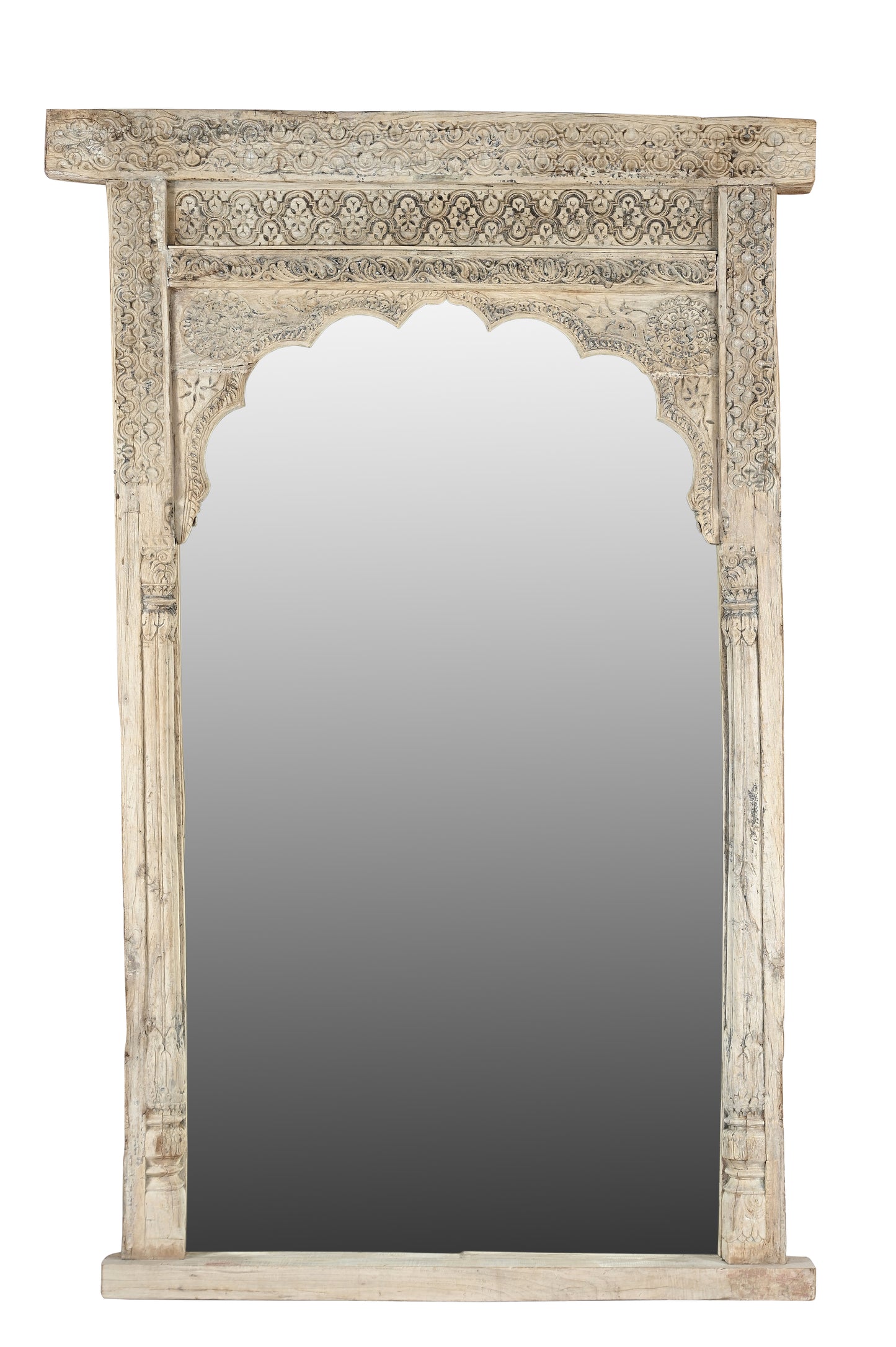 Vintage Indian hand carved mirror (A26VP95)