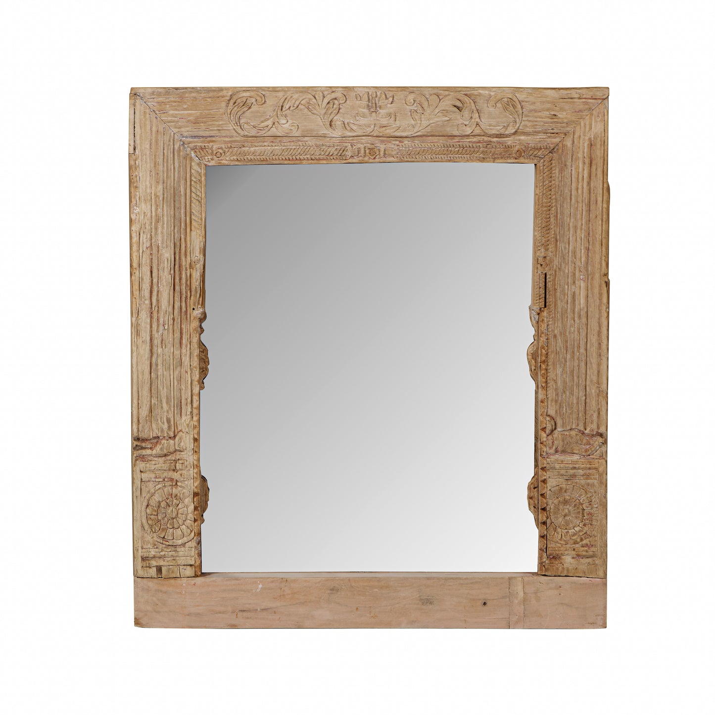 Vintage Indian hand carved mirror (A26VP96)