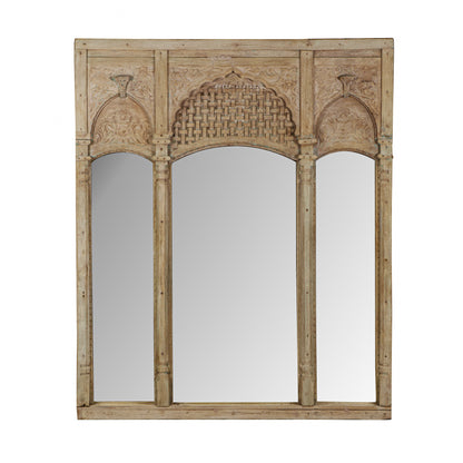 Vintage Indian wooden frame mirror (A26VP106)