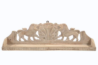 Vintage Indian hand carved wooden wall shelf (A26VP104)