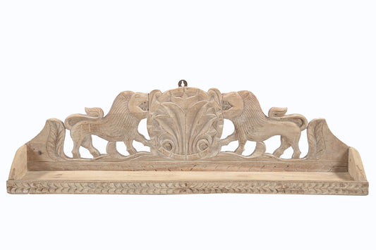 Vintage Indian hand carved wooden wall shelf (A26VP104)