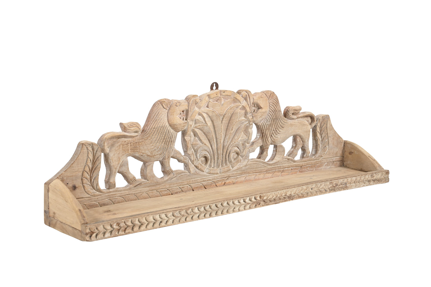 Vintage Indian hand carved wooden wall shelf (A26VP104)