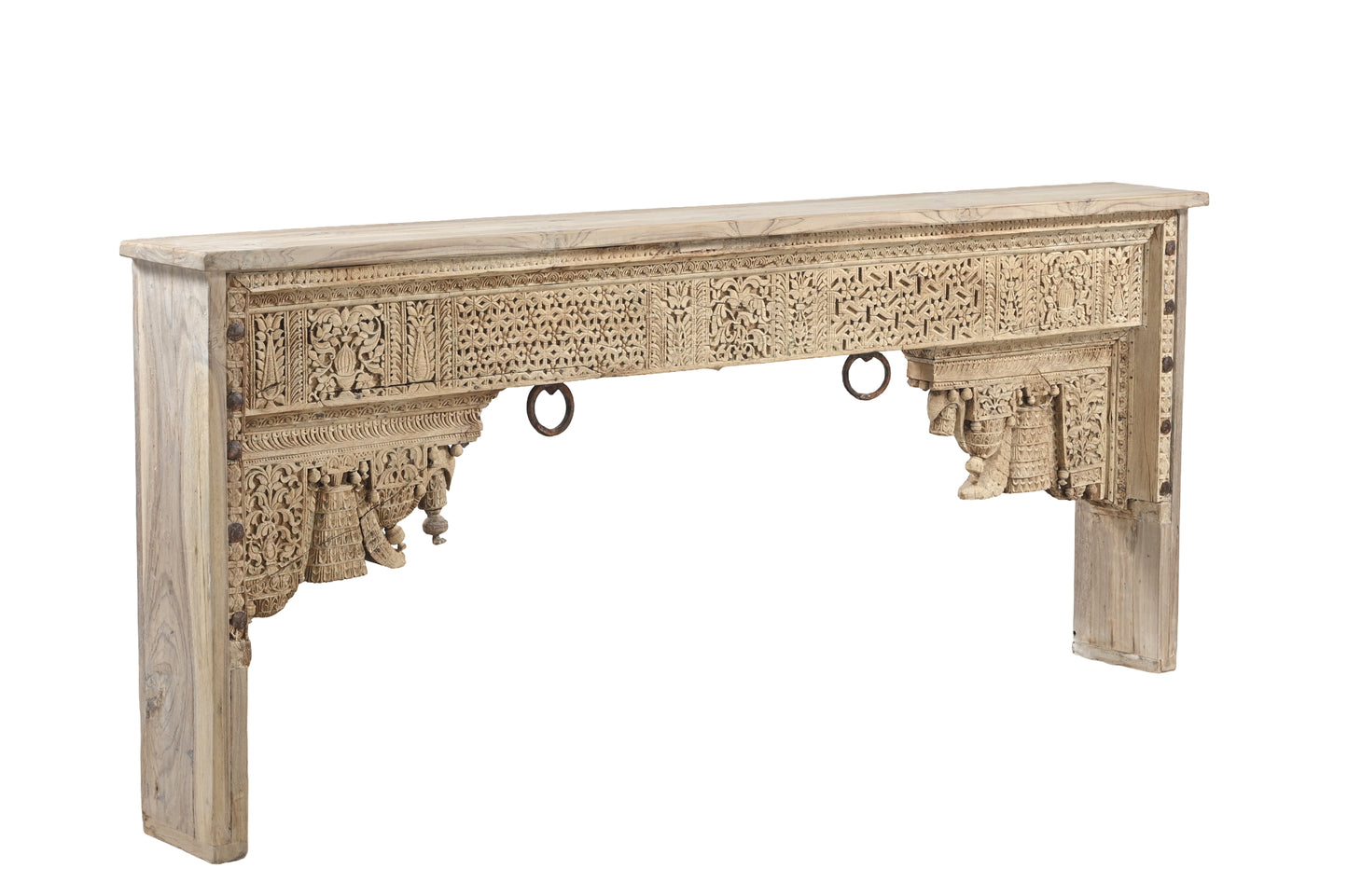 Vintage Indian Hand Carved Panel Console (A26VP107)