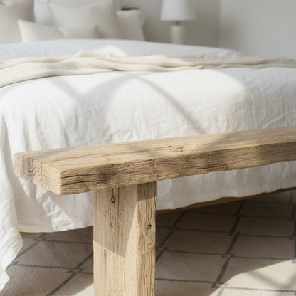 Samira Rustic bench Seat - Vintage Elm Timber | 170 cm | Natural Elm
