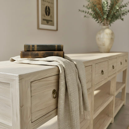 6 Drawer Console | 240 cm | Natural Elm